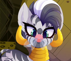 Size: 4680x4000 | Tagged: safe, artist:xsatanielx, character:zecora, species:zebra, episode:swarm of the century, g4, my little pony: friendship is magic, absurd resolution, cute, female, insect on nose, looking at something, parasprite, scene interpretation, zecorable