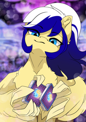 Size: 2480x3508 | Tagged: safe, artist:arctic-fox, oc, oc only, oc:animatedpony, species:pegasus, species:pony, card, solo, wing hands, wings