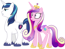 Size: 6856x5142 | Tagged: safe, artist:illumnious, character:princess cadance, character:shining armor, species:alicorn, species:pony, species:unicorn, episode:a canterlot wedding, g4, my little pony: friendship is magic, .ai available, absurd resolution, female, husband and wife, male, open mouth, vector