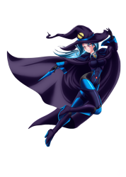 Size: 4128x5790 | Tagged: safe, artist:mauroz, character:trixie, species:human, g4, anime, bodysuit, cape, cloak, clothing, female, hat, humanized, magic, magic wand, magician outfit, moon, night, runes, simple background, solo, transparent background
