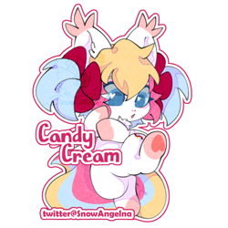 Size: 700x700 | Tagged: safe, artist:snow angel, oc, oc only, oc:candy cream, species:bat pony, species:pony, g4, bat pony oc, bat wings, chibi, colored pupils, simple background, solo, white background, wingding eyes, wings
