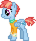 Size: 72x82 | Tagged: safe, artist:botchan-mlp, character:windy whistles, species:pony, desktop ponies, g4, animated, blinking, clothing, female, hair, mare, pixel art, simple background, smiling, solo, sprite, standing, transparent background, wings