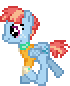 Size: 70x86 | Tagged: safe, artist:botchan-mlp, character:windy whistles, species:pony, desktop ponies, g4, animated, clothing, cutie mark, female, hair, mare, pixel art, run, running, simple background, smiling, solo, sprite, transparent background, trotting, wings