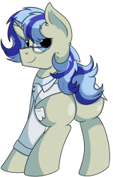 Size: 3800x5950 | Tagged: safe, artist:rainbowtashie, commissioner:bigonionbean, writer:bigonionbean, character:mayor mare, character:minuette, species:earth pony, species:pony, species:unicorn, g4, butt, clothing, cutie mark, extra thicc, flank, fusion, male, rule 63, simple background, stallion, transparent background