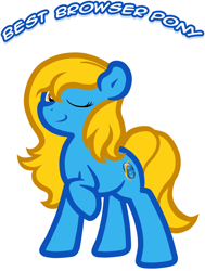 Size: 1280x1692 | Tagged: safe, artist:furrgroup, oc, oc:internet explorer, species:earth pony, species:pony, g4, ask internet explorer, browser ponies, female, internet explorer, mare, one eye closed, solo, wink