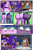 Size: 1800x2740 | Tagged: safe, artist:candyclumsy, commissioner:bigonionbean, writer:bigonionbean, oc, oc:king speedy hooves, oc:princess luminescent love, oc:princess morning star, species:alicorn, species:pony, comic:the fusion flashback 2, g4, alicorn princess, angry, basement, blushing, butt, canterlot, canterlot castle, chamber, comic, cutie mark, dat ass was fat, dat butt, embarrassed, ethereal mane, extra thicc, flank, flashback, forced, fusion, fusion:king speedy hooves, fusion:princess luminescent love, fusion:princess morning star, jewelry, magic, meme, merge, plot, royalty, secret room, shocked, surprised, swelling