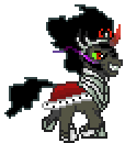 Size: 114x130 | Tagged: safe, artist:botchan-mlp, character:king sombra, species:pony, species:umbrum, species:unicorn, desktop ponies, animated, armor, cape, clothing, crown, cute, evil grin, grin, jewelry, male, pixel art, regalia, simple background, smiling, solo, sombra's cape, sombradorable, sprite, stallion, transparent background, trotting, walk cycle