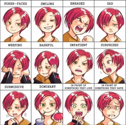 Size: 1200x1188 | Tagged: safe, artist:ninjaham, character:babs seed, species:human, blushing, deviantart meme, expressions, face, facial expressions, female, humanized, solo