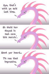 Size: 400x600 | Tagged: safe, artist:queencold, oc, oc only, species:dragon, accent, dragon oc, dragoness, funetik aksent, phonetic accent, scottish, simple background, spike's mother, transparent background