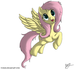 Size: 2000x1859 | Tagged: safe, artist:skipsy, character:fluttershy, species:pegasus, species:pony, female, happy, looking at you, mare, messy mane, open mouth, simple background, smiling, solo, transparent background