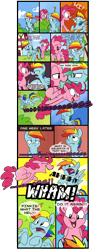 Size: 820x2201 | Tagged: safe, artist:spainfischer, character:pinkie pie, character:rainbow dash, comic, fourth wall, time travel