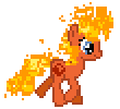 Size: 110x100 | Tagged: safe, artist:botchan-mlp, species:earth pony, species:pony, desktop ponies, animated, browser ponies, female, fire, firefox, internet browser, mane of fire, mare, on fire, pixel art, ponified, simple background, solo, sprite, transparent background, trotting, walk cycle