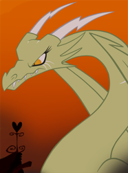 Size: 450x605 | Tagged: safe, artist:queencold, oc, oc only, oc:jade, species:dragon, dragon oc, dragoness, female, greed growth, red background, simple background