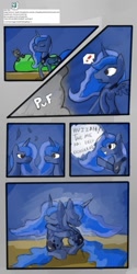Size: 632x1263 | Tagged: safe, artist:alumx, character:princess luna, species:changeling, comic, double luna, hug, the fun has been doubled