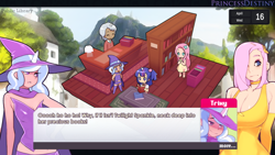 Size: 640x360 | Tagged: safe, artist:doxy, character:fluttershy, character:trixie, character:twilight sparkle, fan game, game, humanized, preview, princess destiny