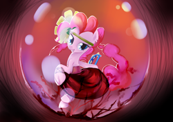 Size: 4092x2893 | Tagged: safe, artist:gashiboka, character:pinkie pie, species:pony, friendship is witchcraft, absurd resolution, bipedal, clothing, female, gypsy pie, musical instrument, solo, tambourine