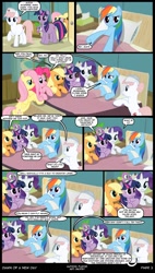 Size: 1000x1765 | Tagged: safe, artist:skipsy, character:applejack, character:fluttershy, character:nurse redheart, character:pinkie pie, character:rainbow dash, character:rarity, character:spike, character:twilight sparkle, comic:dawn of a new day, comic, hospital, mane six, suggestive series