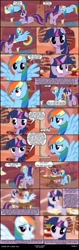 Size: 992x3150 | Tagged: safe, artist:skipsy, character:rainbow dash, character:twilight sparkle, comic:dawn of a new day, ship:twidash, bedroom eyes, blushing, comic, female, golden oaks library, lesbian, shipping, suggestive series