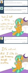 Size: 635x1600 | Tagged: safe, artist:kryptchild, character:snails, ask glitter shell, bed, book, cute, glitter shell, hair, hoof polish, hooves, male, mouth hold, nail polish, pillow, solo, trap, tumblr, underhoof, writing