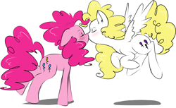 Size: 4758x2910 | Tagged: safe, artist:kryptchild, character:pinkie pie, character:surprise, ship:pinkieprise, g1, female, g1 to g4, gencest, generation leap, kissing, lesbian, shipping
