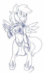 Size: 1780x2947 | Tagged: safe, artist:bluntwhiskey, character:derpy hooves, species:anthro, armor, epic derpy, female, solo, unconvincing armor