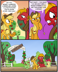 Size: 730x900 | Tagged: safe, artist:spainfischer, character:apple bloom, character:applejack, character:big mcintosh, character:granny smith, species:earth pony, species:pony, comic, farm, foreclosure, male, stallion, sweet apple acres