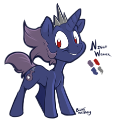 Size: 2003x2166 | Tagged: safe, artist:bluntwhiskey, oc, oc only, oc:nightweaver, parent:king sombra, parent:twilight sparkle, parents:twibra, offspring, reference sheet, solo