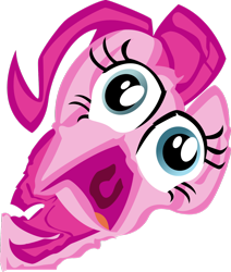 Size: 1024x1210 | Tagged: safe, artist:theshadowstone, edit, character:pinkie pie, content-aware scale, female, pinkie frogmouth, screaming, solo, wat