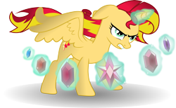 Size: 4877x3000 | Tagged: safe, artist:theshadowstone, character:sunset shimmer, species:alicorn, species:pony, absurd resolution, alicornified, element of generosity, element of honesty, element of kindness, element of laughter, element of loyalty, element of magic, elements of harmony, female, magic, race swap, shimmercorn, simple background, solo, transparent background, vector