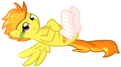 Size: 1444x807 | Tagged: safe, artist:furrgroup, character:spitfire, species:pegasus, species:pony, clothing, clover, commission, cute, female, four leaf clover, looking at you, mare, simple background, smiling, socks, solo, striped socks, white background