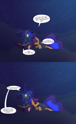 Size: 5100x8308 | Tagged: safe, artist:darkflame75, character:princess luna, character:scootaloo, species:bat pony, species:pegasus, species:pony, absurd resolution, bat ponified, scootabat, student of the night, tumblr