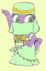 Size: 239x368 | Tagged: safe, artist:queencold, artist:zizum, character:spike, belly dancer, crossdressing, eyelashes, solo