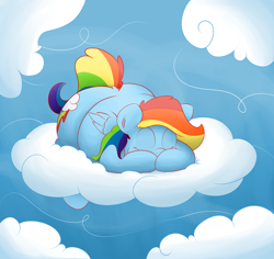 Size: 2650x2500 | Tagged: safe, artist:graphenescloset, character:rainbow dash, adorafatty, chubby, cloud, cloudy, cute, dashabetes, fat, female, rainblob dash, sleeping, solo, tubby wubby pony waifu