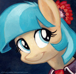 Size: 530x516 | Tagged: safe, artist:kenket, artist:spainfischer, character:coco pommel, female, portrait, solo, traditional art