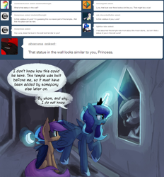 Size: 1280x1382 | Tagged: safe, artist:darkflame75, character:princess luna, character:scootaloo, species:bat pony, species:pegasus, species:pony, bat ponified, scootabat, statue, student of the night, tumblr