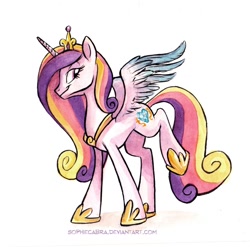 Size: 682x673 | Tagged: safe, artist:kenket, artist:spainfischer, character:princess cadance, female, raised leg, solo, spread wings, wings