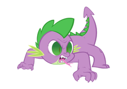 Size: 900x632 | Tagged: safe, artist:queencold, character:spike, feral, male, simple background, solo, transparent background