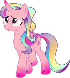 Size: 10612x11844 | Tagged: safe, artist:illumnious, oc, oc only, oc:flares, species:alicorn, species:pony, absurd resolution, alicorn oc, colored wings, multicolored wings, rainbow hair, rainbow power, rainbow power-ified, rainbow tail, rainbow wings, simple background, solo, transparent background, vector, wingding eyes