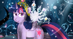 Size: 1280x691 | Tagged: safe, artist:mrscurlystyles, character:tree of harmony, character:twilight sparkle, character:twilight sparkle (alicorn), species:alicorn, species:pony, female, mare, solo, tree of harmony