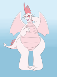 Size: 1237x1667 | Tagged: safe, artist:calorie, character:fizzle, species:dragon, bhm, chubby, fat, male, solo