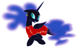 Size: 4676x3000 | Tagged: safe, artist:up1ter, character:nightmare moon, character:princess luna, absurd resolution, alternate hairstyle, clothing, earring, eyeshadow, female, floppy ears, grin, looking at you, prone, simple background, smiling, solo, stupid sexy nightmare moon, transparent background, vector