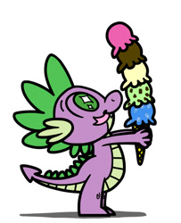 Size: 600x738 | Tagged: safe, artist:flutterluv, character:spike, food, ice cream, male, pile, solo
