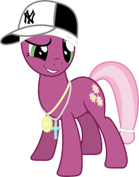 Size: 3053x3874 | Tagged: safe, artist:up1ter, character:cheerilee, 50 cent, clothing, hat, high res, new york yankees, pimp, simple background, transparent background, vector