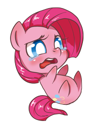Size: 700x932 | Tagged: safe, artist:mrs1989, character:pinkamena diane pie, character:pinkie pie, chibi, crying, cute, cuteamena, diapinkes, female, on back, simple background, solo, transparent background