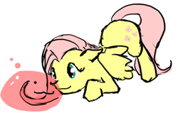 Size: 610x389 | Tagged: safe, artist:moronsonofboron, character:fluttershy, crossover, female, solo