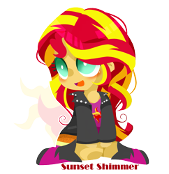 Size: 1111x1147 | Tagged: safe, artist:snow angel, character:sunset shimmer, my little pony:equestria girls, chibi, cute, female, open mouth, shimmerbetes, simple background, smiling, solo, transparent background, vector