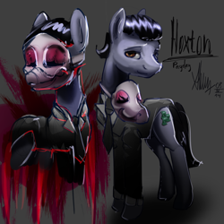 Size: 4000x4000 | Tagged: safe, artist:alumx, hoxton, mask, payday, ponified, solo