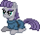Size: 82x72 | Tagged: safe, artist:botchan-mlp, character:maud pie, species:earth pony, species:pony, desktop ponies, animated, blinking, clothing, cute, dress, female, mare, maudabetes, pixel art, prone, simple background, solo, sprite, transparent background