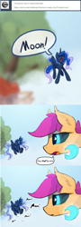 Size: 1400x3897 | Tagged: safe, artist:darkflame75, character:princess luna, character:scootaloo, species:bat pony, species:pegasus, species:pony, bat ponified, race swap, scootabat, student of the night, tumblr