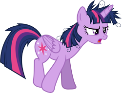 Size: 4966x3789 | Tagged: safe, artist:illumnious, character:twilight sparkle, character:twilight sparkle (alicorn), species:alicorn, species:pony, episode:inspiration manifestation, g4, my little pony: friendship is magic, absurd resolution, annoyed, female, mare, messy mane, simple background, solo, transparent background, vector